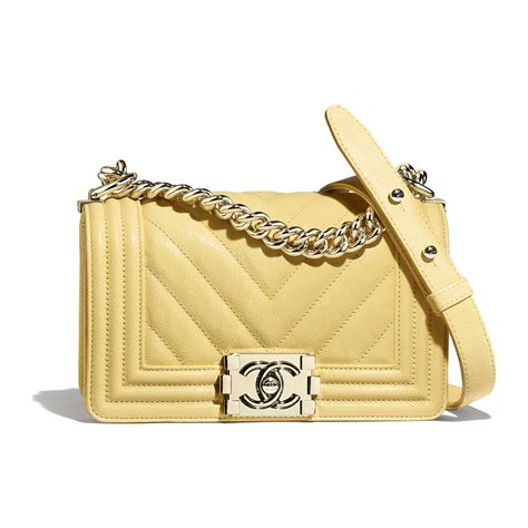 chanel boy bag yellow